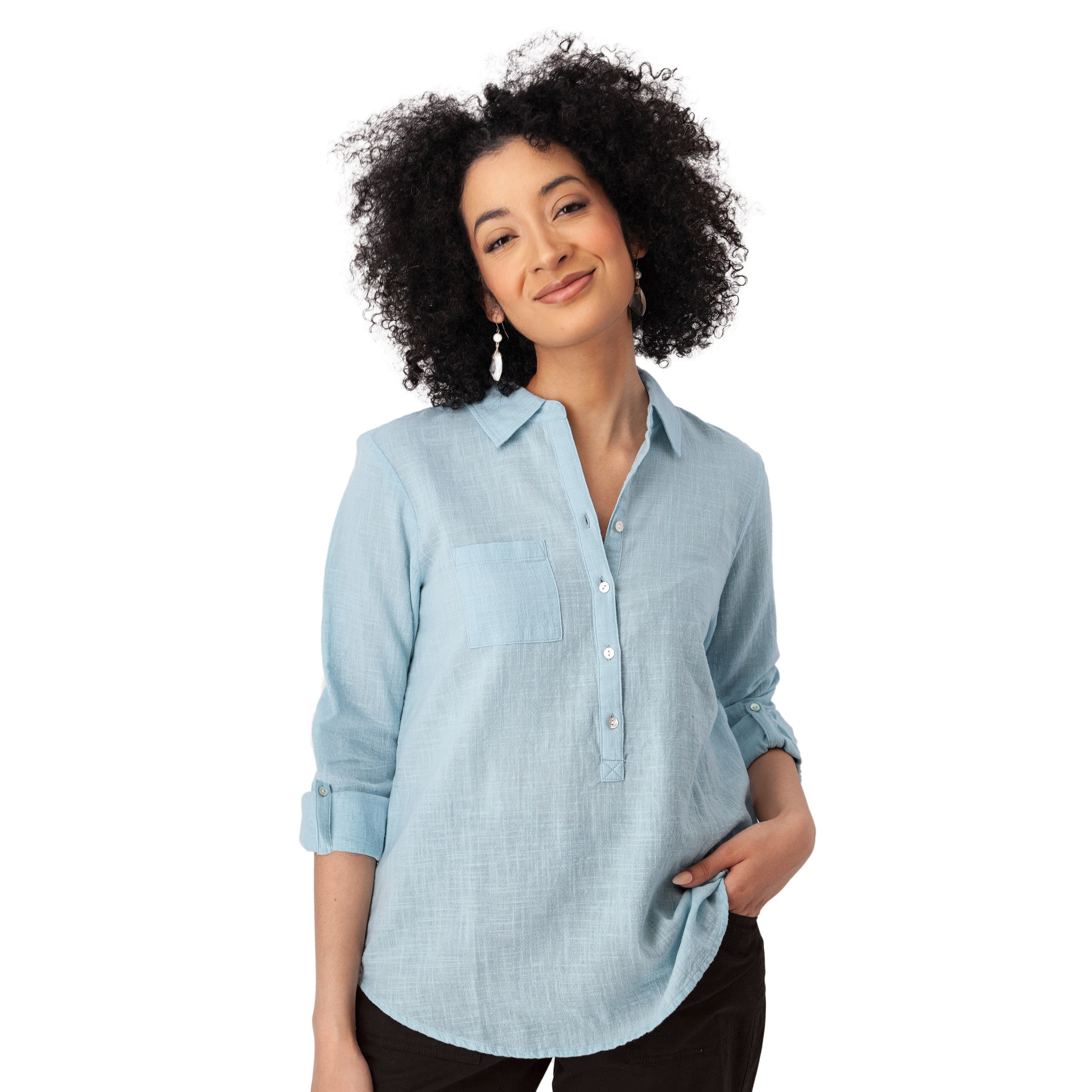 WOMEN'S SHIRT | LAKEN POPOVER-Top-AVENTURA-Coriander