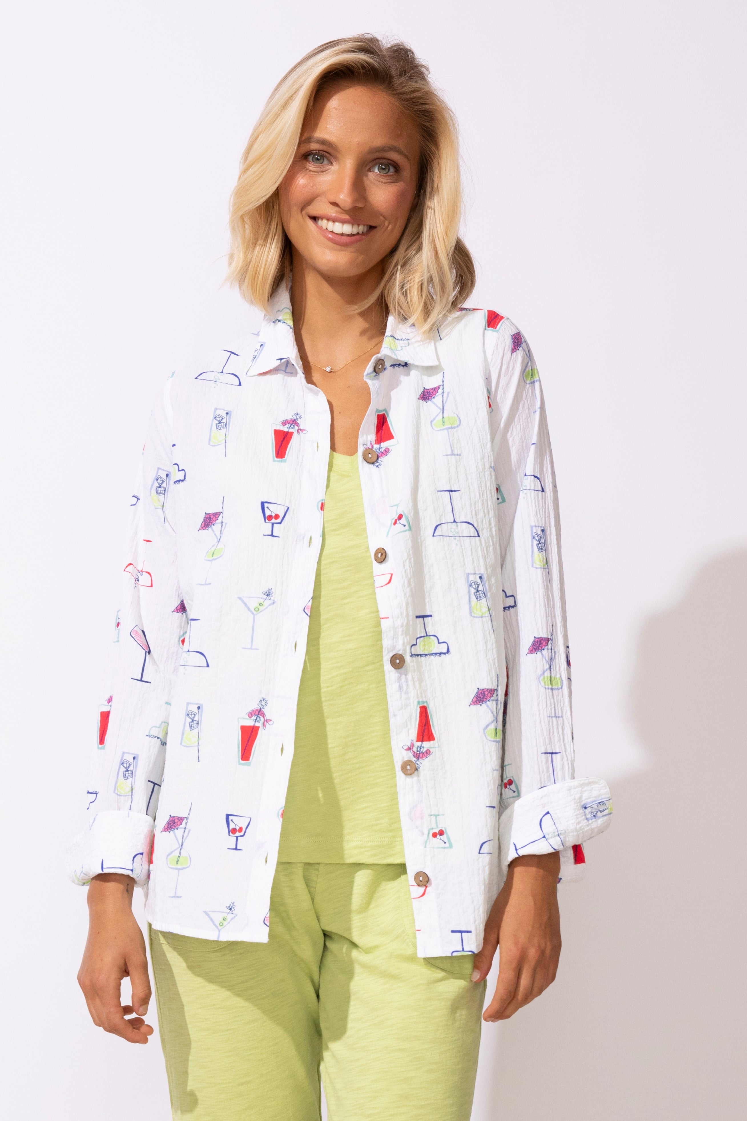 WOMEN'S SHIRT | POOL PARTY-Top-ESCAPE-XSMALL-MULTI-Coriander