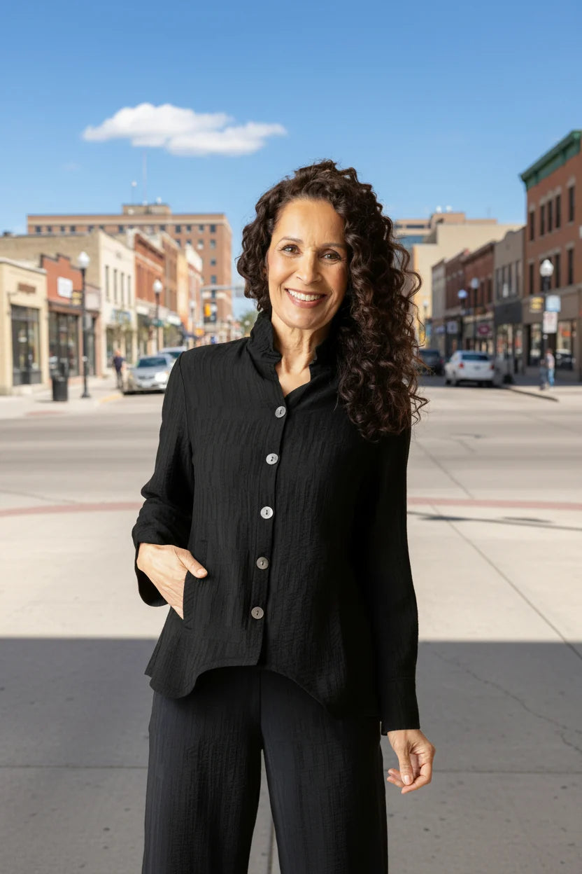WOMEN'S SHIRT | RUCHED COLLAR