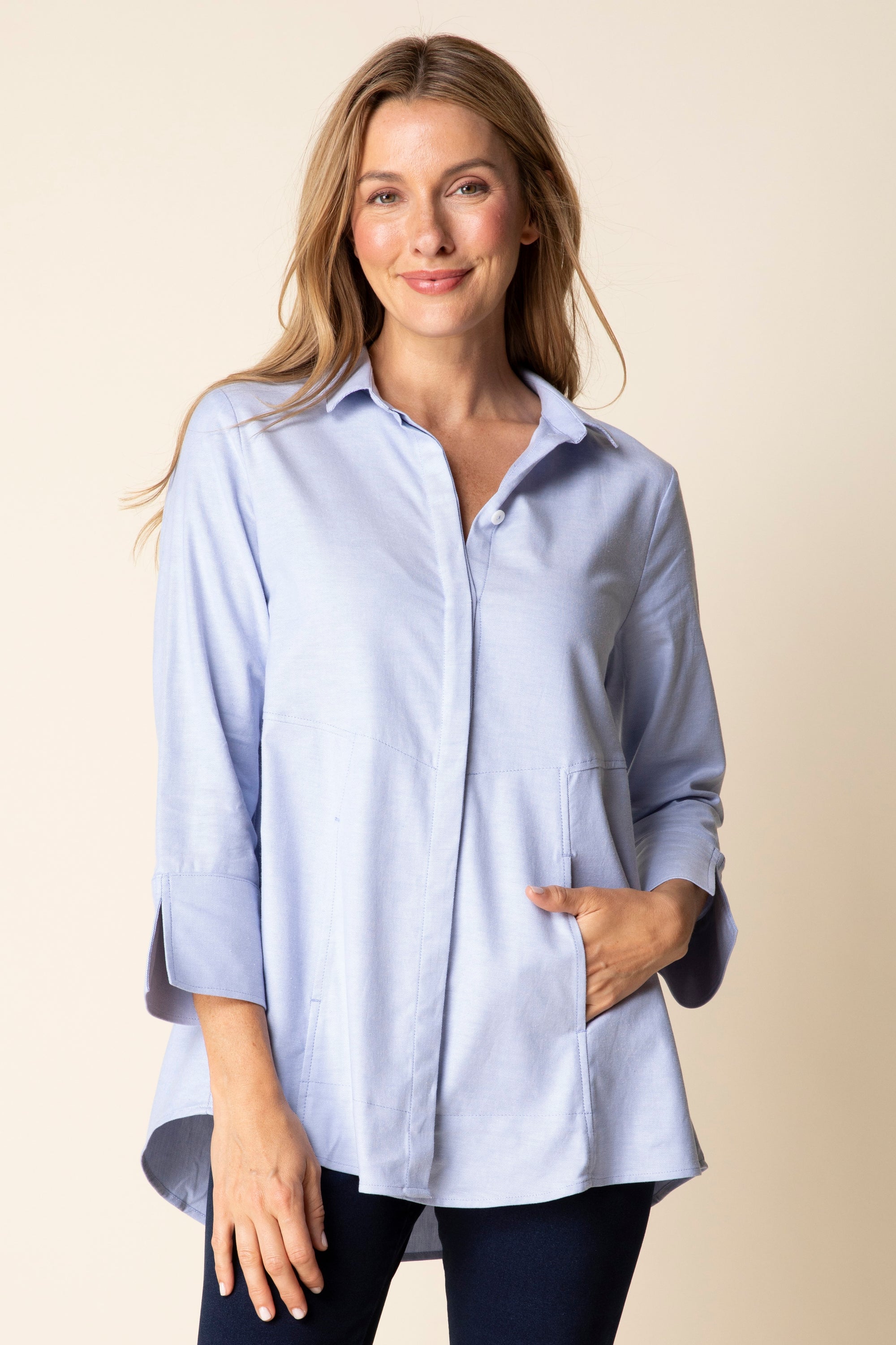 WOMEN'S SHIRT | THE ONE-Top-HABITAT-XSMALL-CORNFLOWER-Coriander