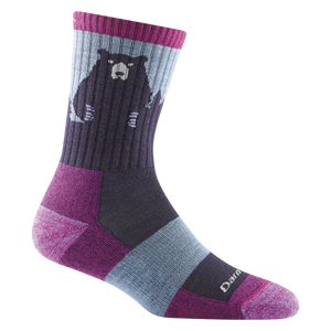 WOMEN'S SOCKS | BEAR TOWN MICRO CREW-Socks & Footwear-DARN TOUGH-MEDIUM-PURPLE-Coriander