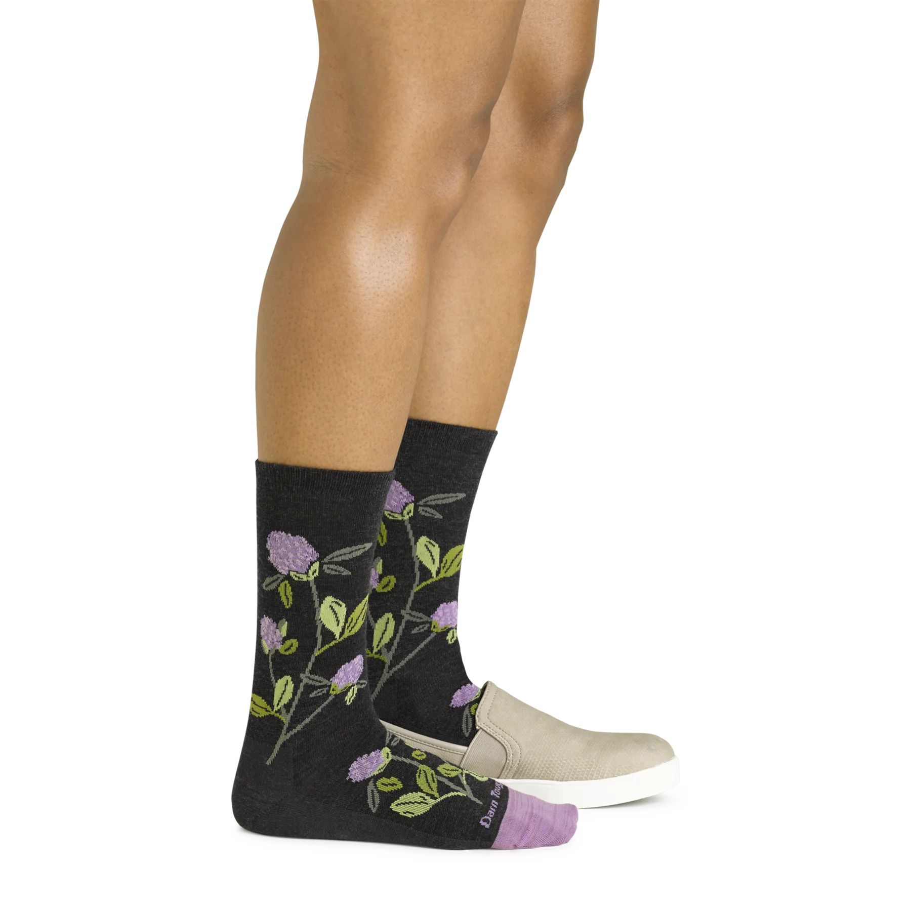 WOMEN'S SOCKS | BLOSSOM CREW-Socks & Footwear-DARN TOUGH-Coriander
