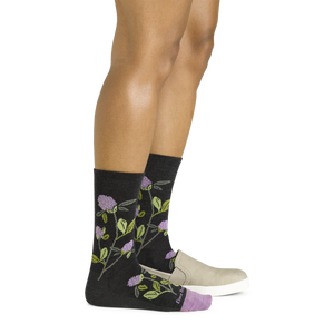 WOMEN'S SOCKS | BLOSSOM CREW-Socks & Footwear-DARN TOUGH-Coriander