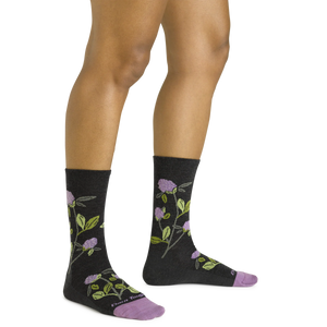 WOMEN'S SOCKS | BLOSSOM CREW-Socks & Footwear-DARN TOUGH-Coriander