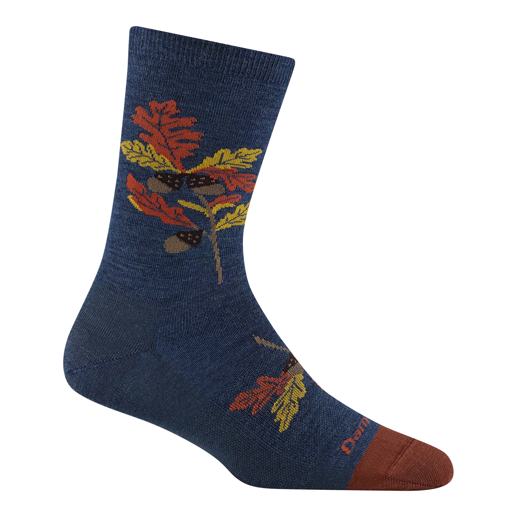 WOMEN'S SOCKS | BLOSSOM CREW-Socks & Footwear-DARN TOUGH-MEDIUM-OAK DENIM-Coriander
