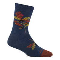 WOMEN'S SOCKS | BLOSSOM CREW-Socks & Footwear-DARN TOUGH-MEDIUM-OAK DENIM-Coriander