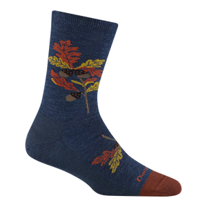 WOMEN'S SOCKS | BLOSSOM CREW-Socks & Footwear-DARN TOUGH-MEDIUM-OAK DENIM-Coriander