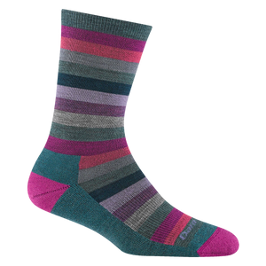 WOMEN'S SOCKS | MYSTIC STRIPE CREW-Socks & Footwear-DARN TOUGH-MEDIUM-SPRUCE-Coriander