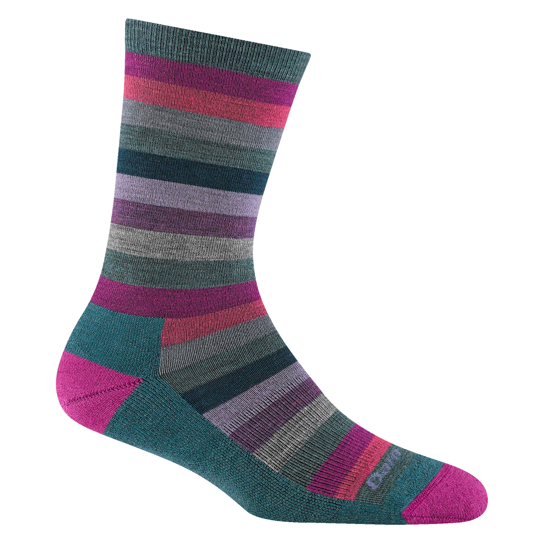 WOMEN'S SOCKS | MYSTIC STRIPE CREW-Socks & Footwear-DARN TOUGH-Coriander