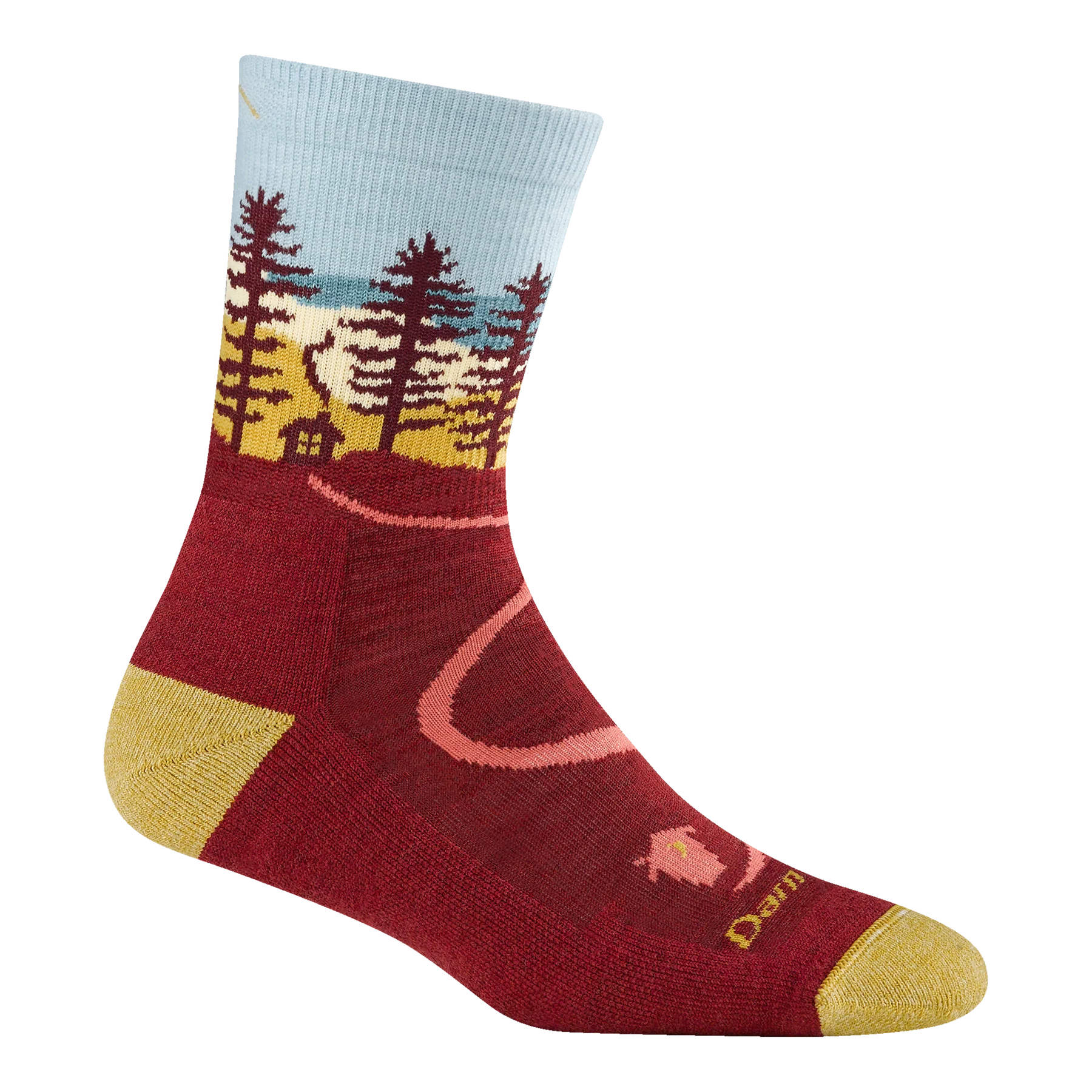WOMEN'S SOCKS | NORTHWOODS MICRO CREW-Socks & Footwear-DARN TOUGH-MEDIUM-CRANBERRY-Coriander