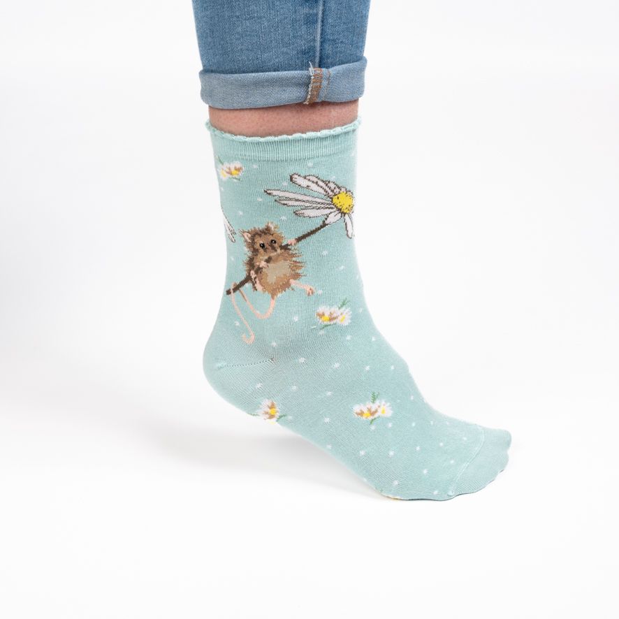 WOMEN'S SOCKS | OOPS A DAISY MOUSE-Socks & Footwear-WRENDALE DESIGNS-Coriander