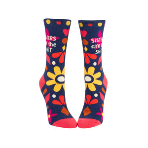 WOMEN'S SOCKS | SISTERS ARE THE SH*T-Socks & Footwear-BLUE Q-Coriander