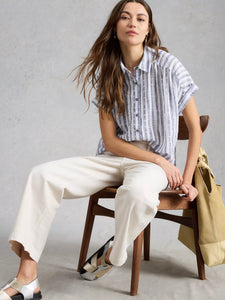 WOMEN'S S/S SHIRT | ORLA BUTTON THROUGH-Top-WHITE STUFF-Coriander