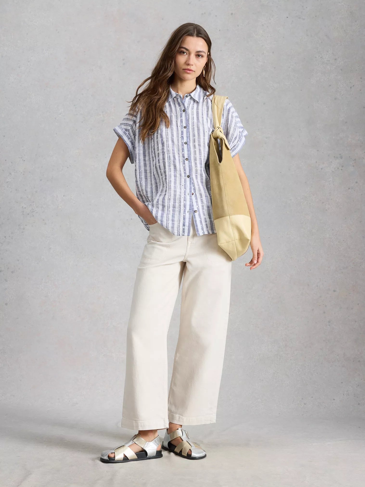 WOMEN'S S/S SHIRT | ORLA BUTTON THROUGH-Top-WHITE STUFF-Coriander