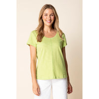 WOMEN'S T-SHIRT | COVERSTITCH-Tops-HABITAT-XSMALL-LEAF-Coriander