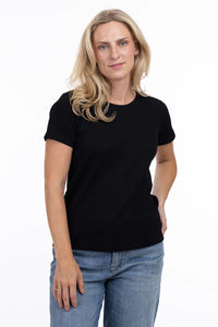 WOMEN'S TEE | CAMILIA-Tops-SHANNON PASSERO-SMALL-BLACK-Coriander