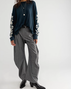 WOMEN'S TEE | FLORA LONG SLEEVE-Tops-FREE PEOPLE-SMALL-BLACK COMBO-Coriander