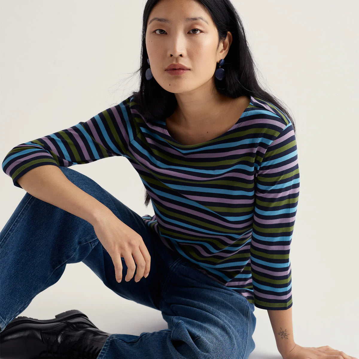 WOMEN'S TEE | SAILOR 3/4 SLEEVE-Top-SEASALT-6-LAGOON-Coriander