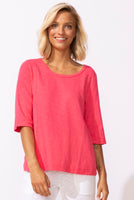 WOMEN'S TEE | SEAMED ELBOW-Tops-ESCAPE-XSMALL-POPPY-Coriander