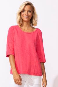 WOMEN'S TEE | SEAMED ELBOW-Tops-ESCAPE-XSMALL-POPPY-Coriander