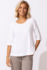 WOMEN'S TEE | SEAMED ELBOW-Tops-ESCAPE-XSMALL-WHITE-Coriander
