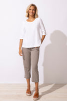 WOMEN'S TEE | SEAMED ELBOW-Tops-ESCAPE-Coriander