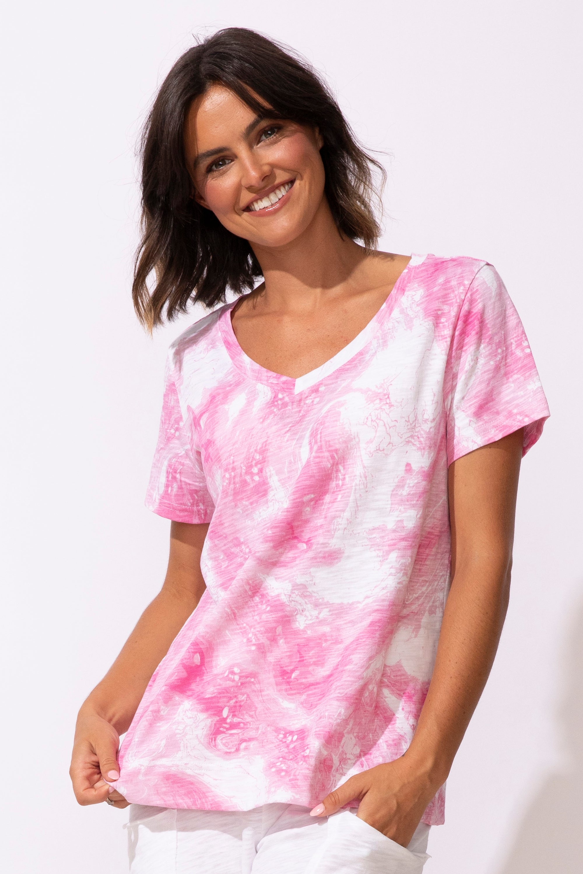 WOMEN'S TEE | V-NECK-Tops-ESCAPE-XSMALL-COSMO-Coriander