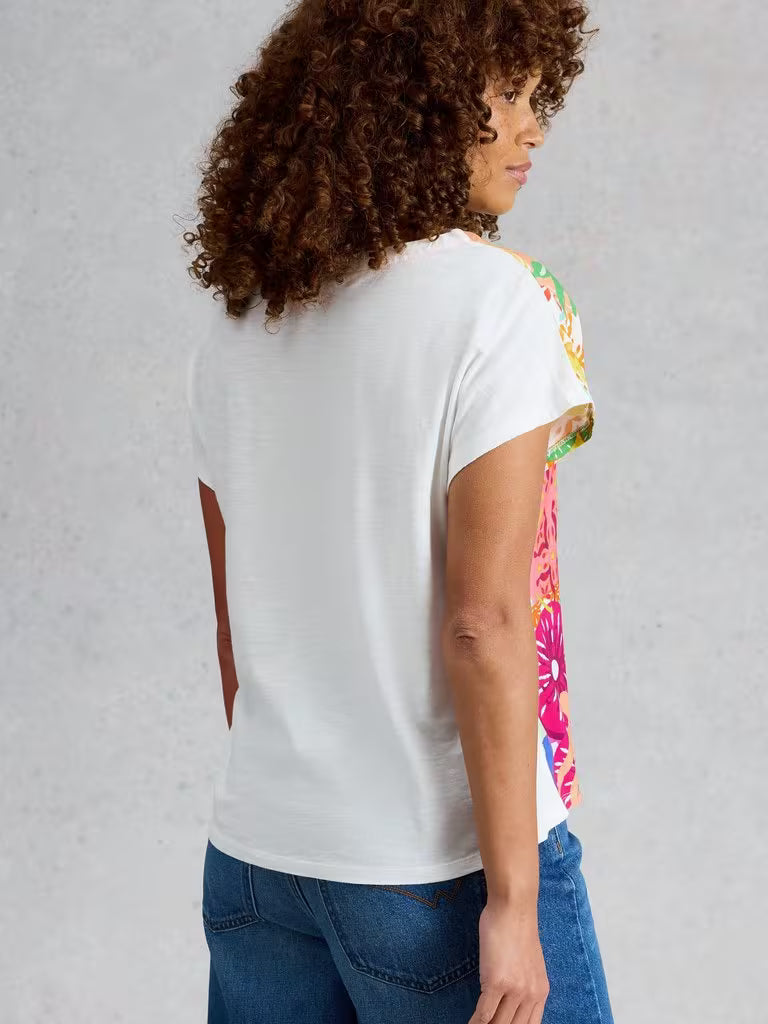 WOMEN'S TEE | WOVEN MIX CREW-Top-WHITE STUFF-Coriander