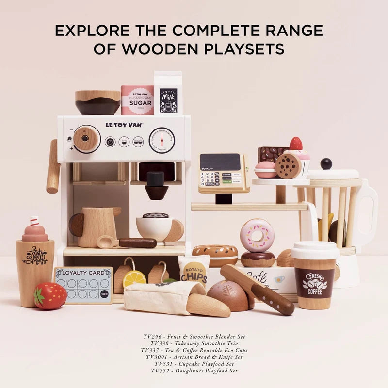 WOODEN TOY SET | BARISTA CAFE-Fun and Games-LE TOY VAN-Coriander