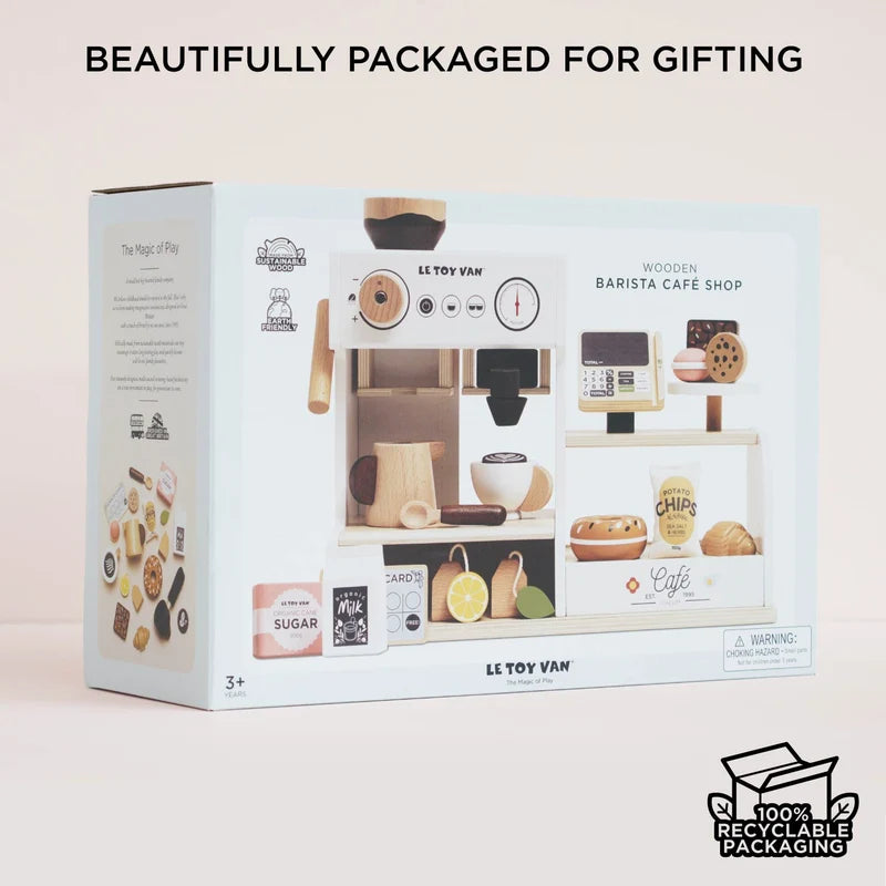 WOODEN TOY SET | BARISTA CAFE-Fun and Games-LE TOY VAN-Coriander