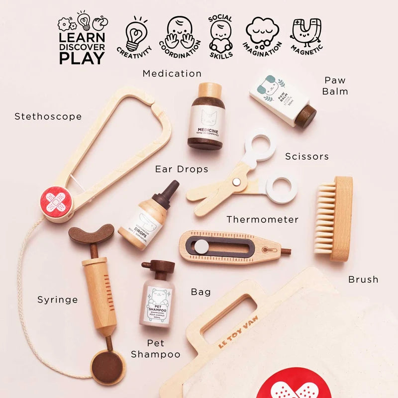 WOODEN TOY SET | VET-Fun and Games-LE TOY VAN-Coriander