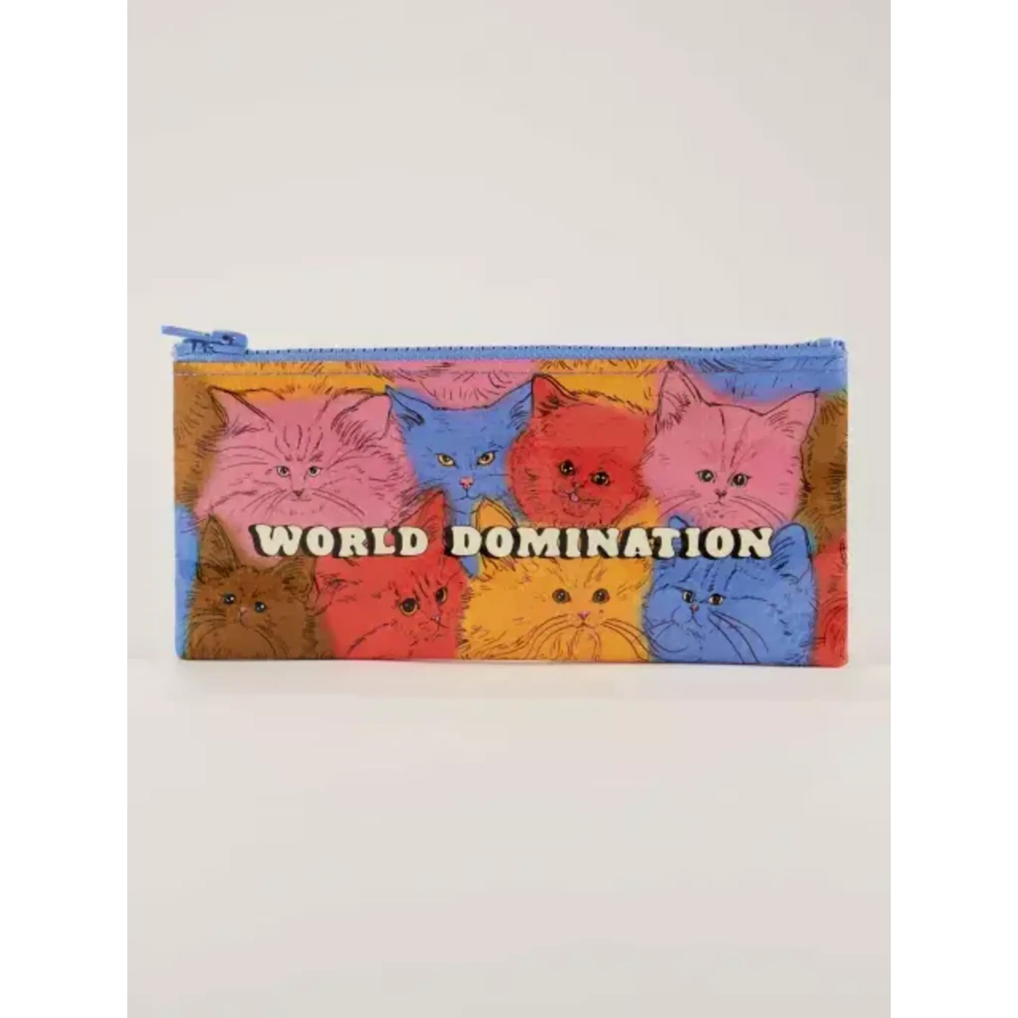 WORLD DOMINATION PENCIL CASE-Bags & Wallets-BLUE Q-Coriander