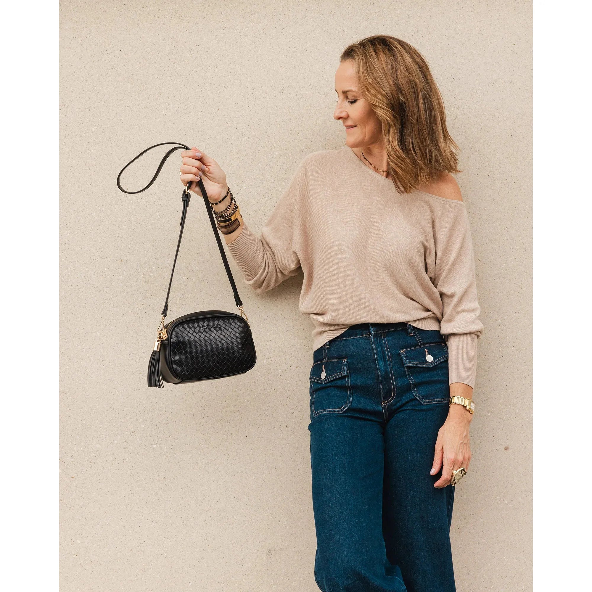 WOVEN CROSSBODY BAG | JACINTA-Bags & Wallets-LOUENHIDE-Coriander