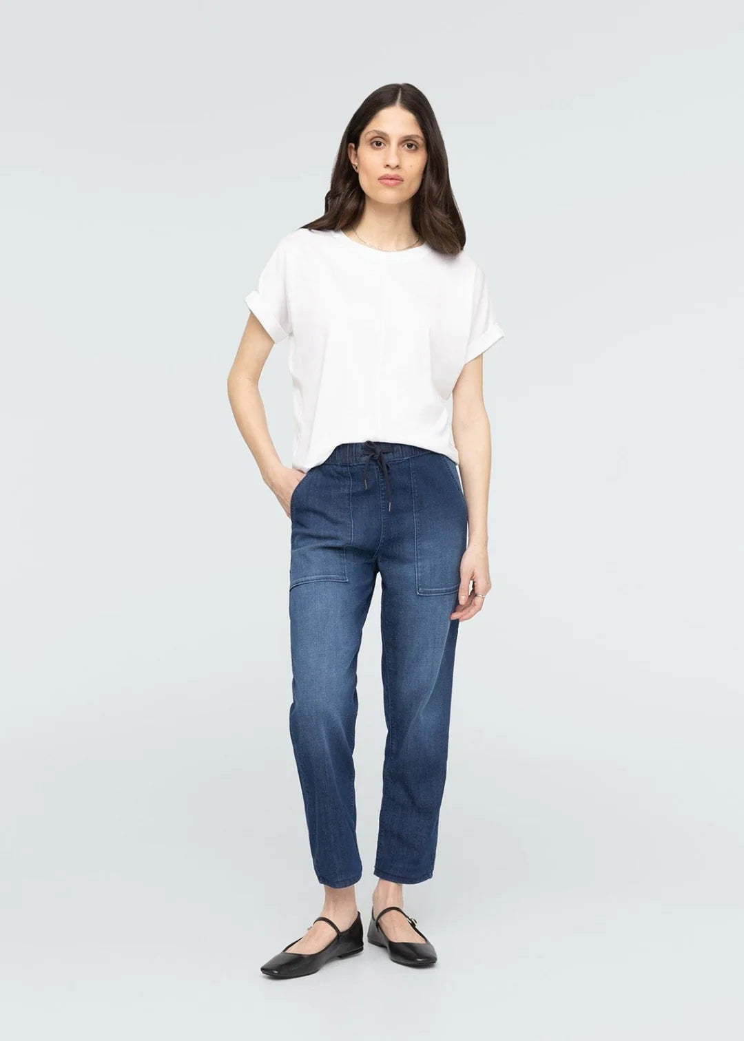 PERFORMANCE DENIM LITE HARBOUR PANT-Denim-DUER-Coriander