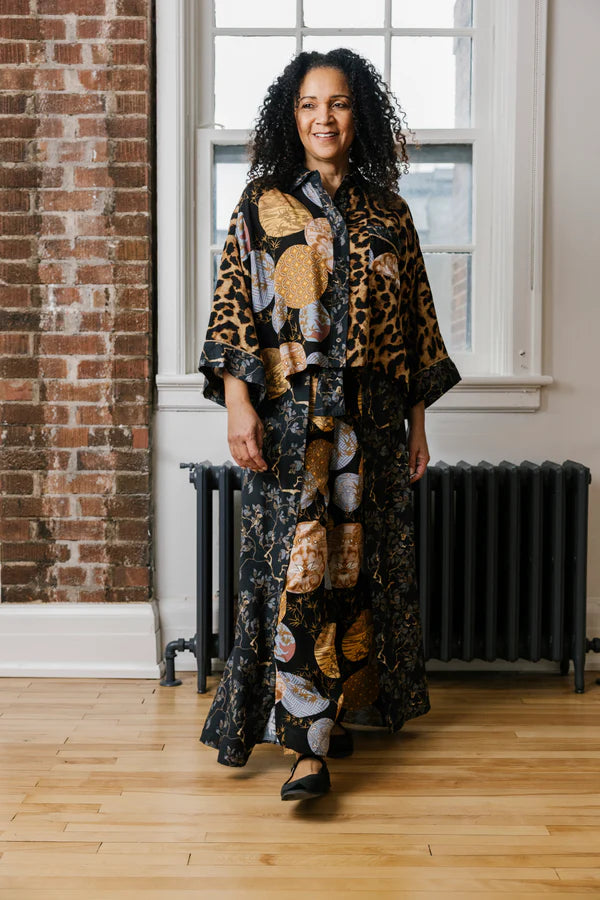 WRAP PANT | BREEZY: MOONLIT MIX-Bottoms-SHANNON PASSERO-SMALL-MOONLIT MIX-Coriander