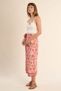WRAP SKIRT | ORANGE MELISSA-Bottom-MOLLY BRACKEN-Coriander