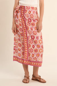 WRAP SKIRT | ORANGE MELISSA-Bottom-MOLLY BRACKEN-Coriander