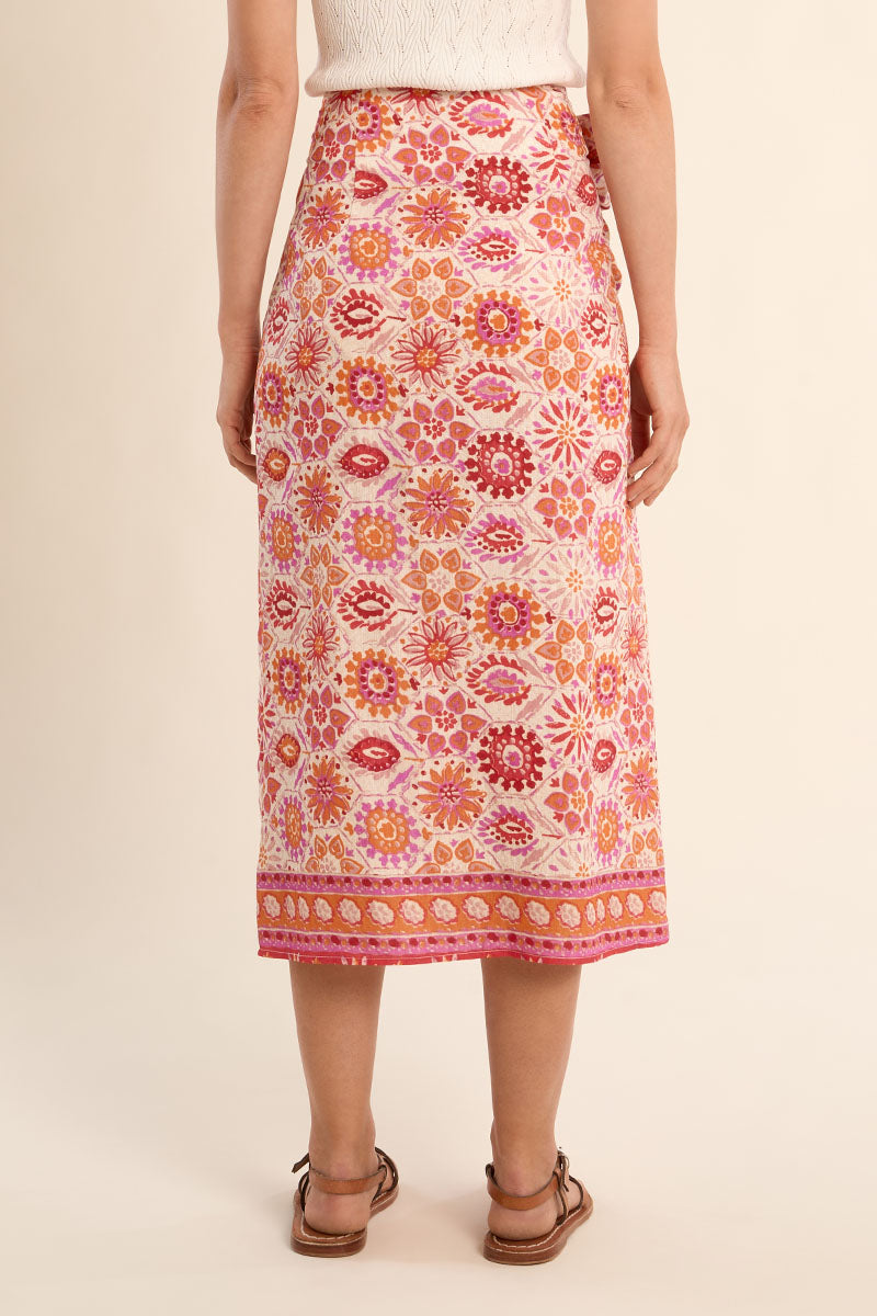 WRAP SKIRT | ORANGE MELISSA-Bottom-MOLLY BRACKEN-Coriander