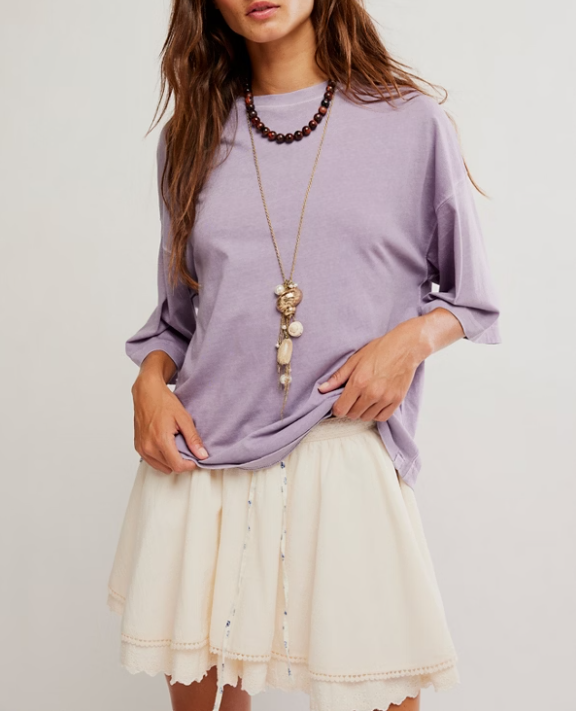WTF PERFECT OVERSIZED TEE-Tops-FREE PEOPLE-Coriander