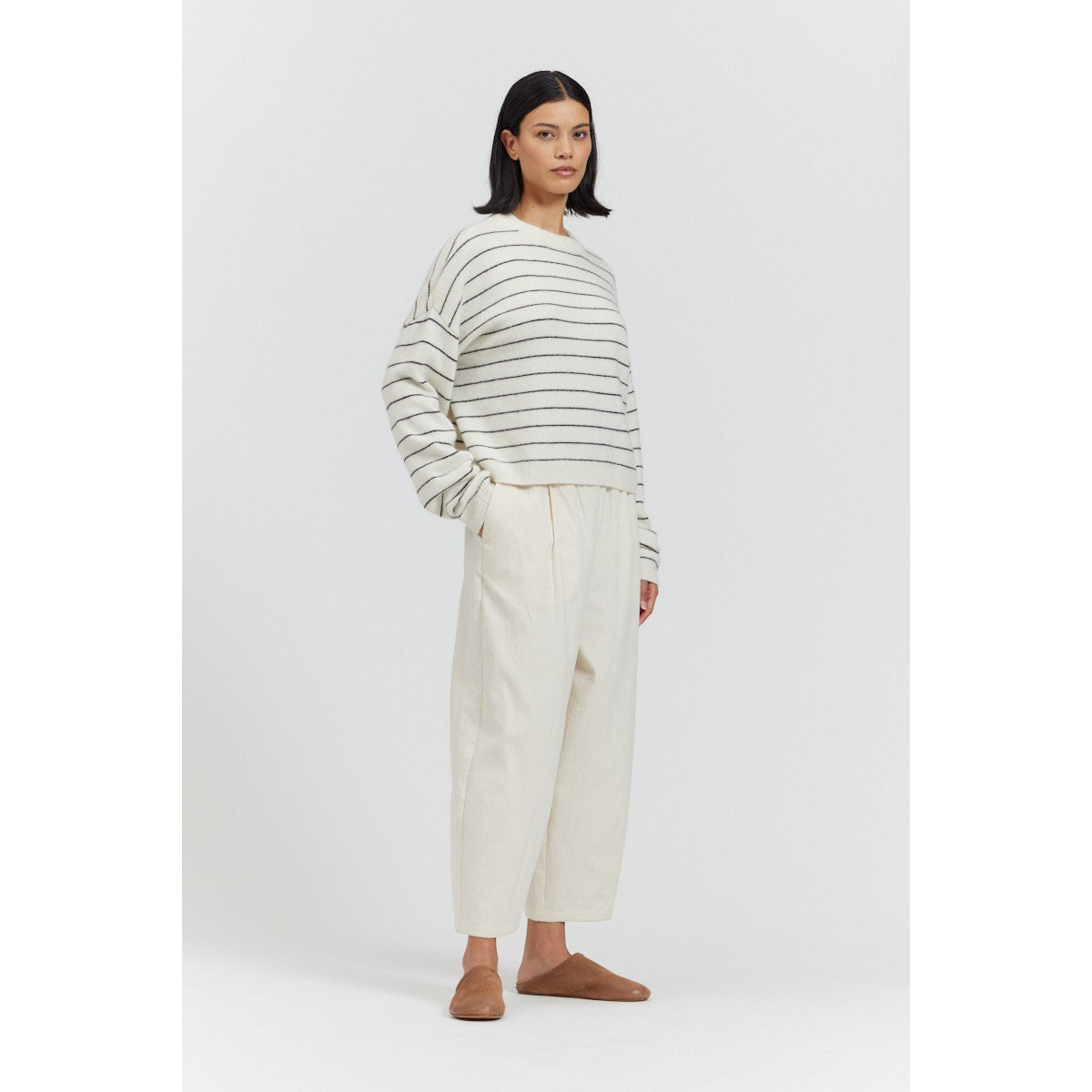 YAK STRIPE SWEATER TOP-Jackets & Sweaters-THERE-ELSEWHERE-Coriander