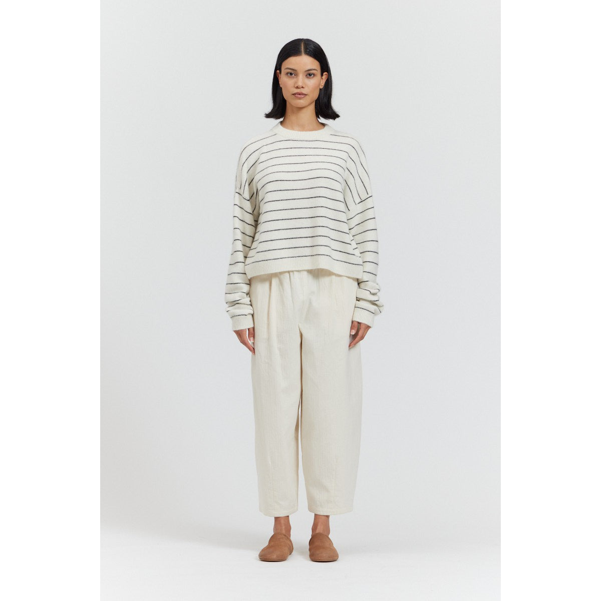 YAK STRIPE SWEATER TOP-Jackets & Sweaters-THERE-ELSEWHERE-Coriander