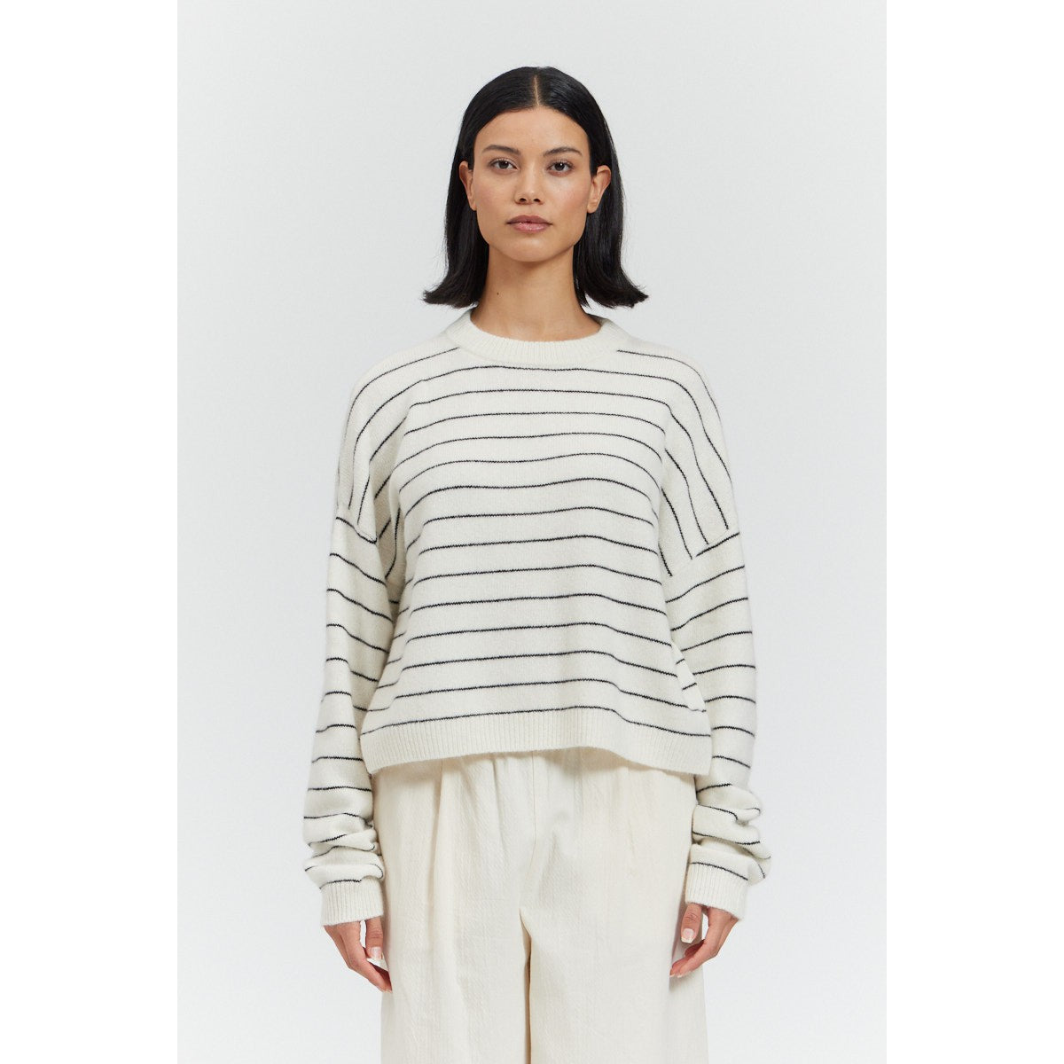 YAK STRIPE SWEATER TOP-Jackets & Sweaters-THERE-ELSEWHERE-SMALL-MILK-Coriander