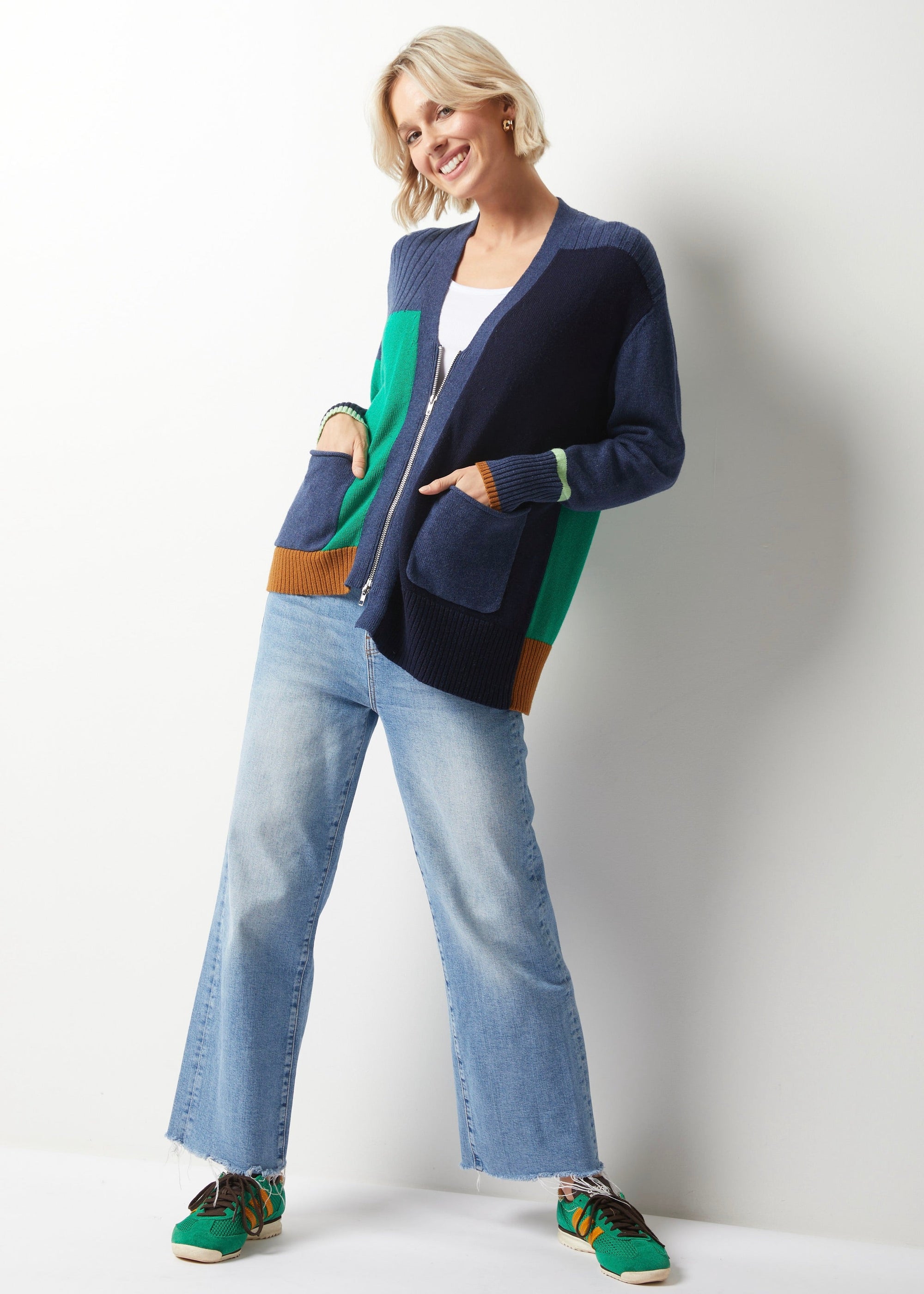 ZIP CARDIGAN | CASCADE-Jackets & Sweaters-ZAKET & PLOVER-Coriander