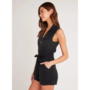 ZIP FRONT ROMPER-Bottoms-BELLA DAHL-Coriander