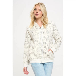 ZIP HOODIE | DOG BREEDS-Jackets & Sweaters-SM WARDROBE-Coriander