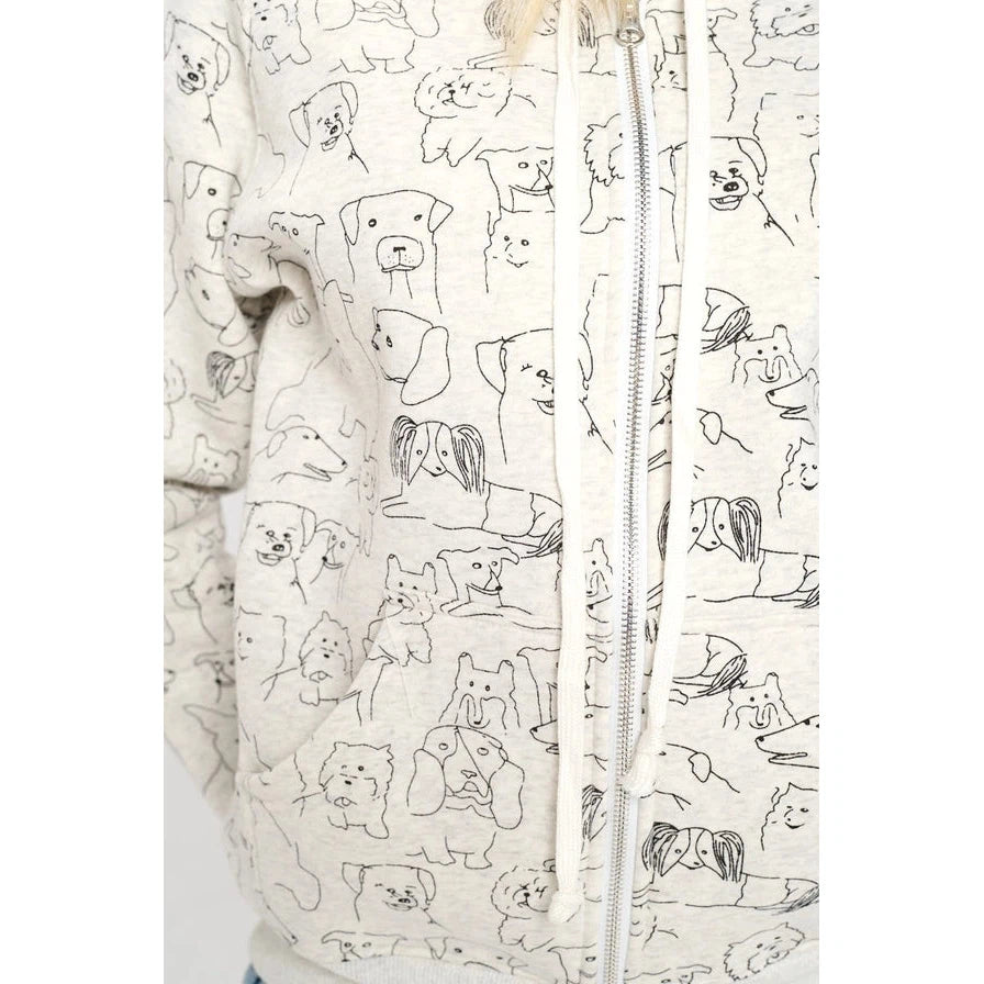 ZIP HOODIE | DOG BREEDS-Jackets & Sweaters-SM WARDROBE-Coriander