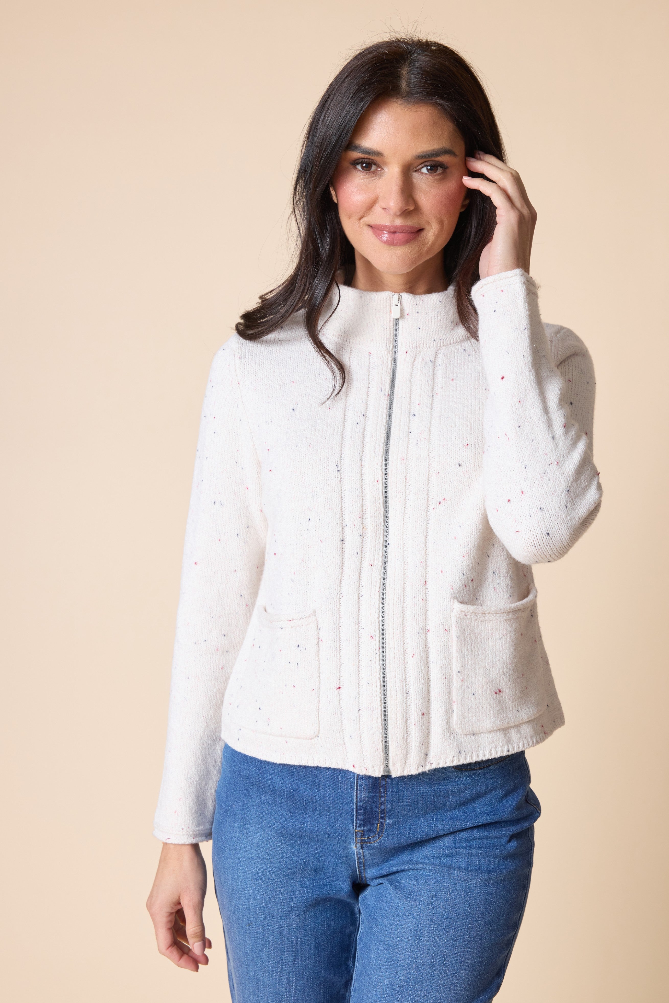 ZIP-UP CARDIGAN | BIRCHWOOD-Jackets & Sweaters-HABITAT-Coriander