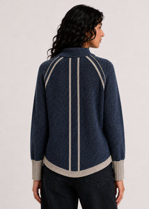 ZIP UP CARDIGAN | TWO-TONE-Jackets & Sweaters-ZAKET & PLOVER-Coriander