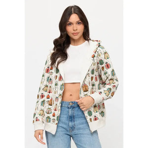 ZIP UP HOODIE | COLOURFUL BUGS-Jackets & Sweaters-SM WARDROBE-Coriander