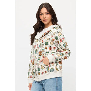 ZIP UP HOODIE | COLOURFUL BUGS-Jackets & Sweaters-SM WARDROBE-Coriander